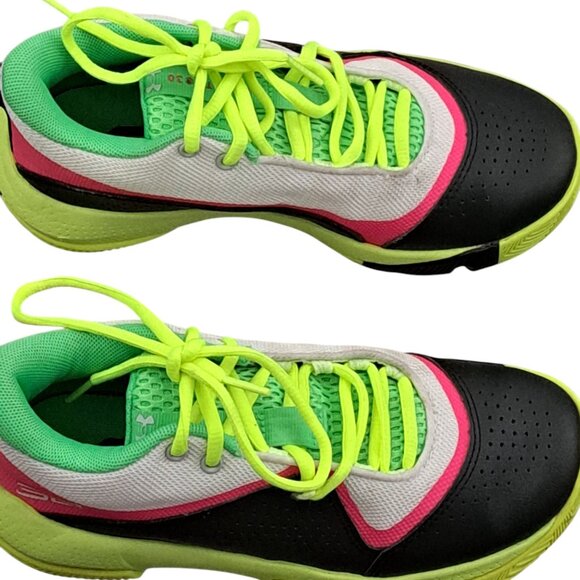 Under Armour Boys Steph Curry SC   Neon Basketball Sneakers Shoes - Size 3.5Y - Picture 3 of 11